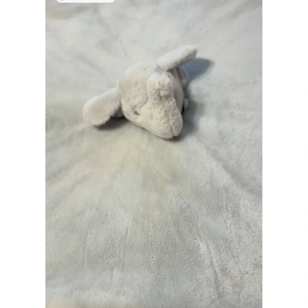 Little Miracles Elephant Security Blanket Light Blue Plush Faux Lovey Large